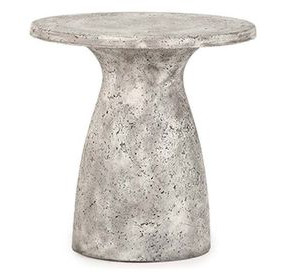 Collins Light Gray 16" Round Outdoor Concrete Top Accent Table