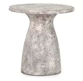 Collins Light Gray 16" Round Outdoor Concrete Top Accent Table
