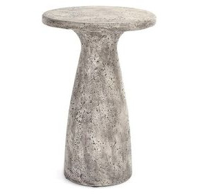 Collins Light Gray 19" Round Outdoor Concrete Top Accent Table