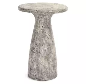 Collins Light Gray 19" Round Outdoor Concrete Top Accent Table