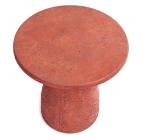Collins Rust Round Outdoor Concrete Top Accent Table