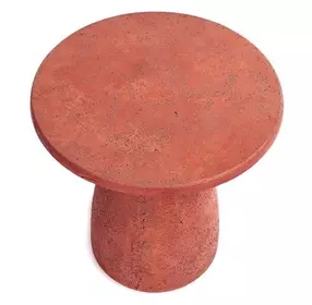 Collins Rust Round Outdoor Concrete Top Accent Table