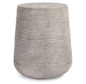 Nellie Light Gray Round Outdoor Concrete Top End Table