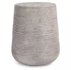 Nellie Light Gray Round Outdoor Concrete Top End Table