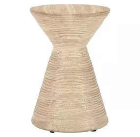Fern Beige Round Outdoor Concrete Top Accent Table