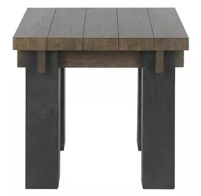 Duncan Suede Brown and Carbon Black Square End Table