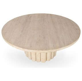 Tiber Cream Washed 70" Round Dining Table