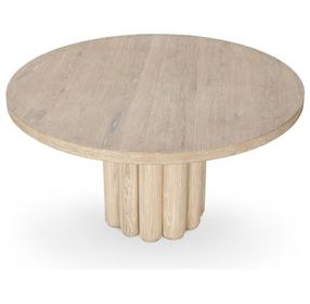 Tiber Cream Washed 55" Round Dining Table