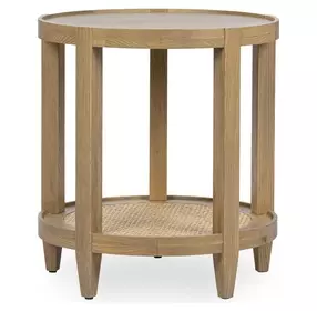 Devin Khaki Mist Round End Table
