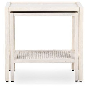 Devin Milk White Rectangular Nesting Accent Table