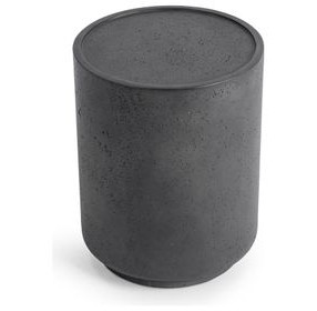 Darsa Dark Gray 18" Round Outdoor Concrete Top Accent Table