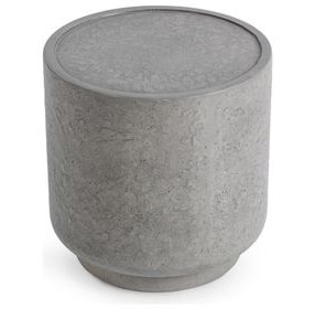 Sania Athena Gray Round Outdoor Concrete Top Accent Table