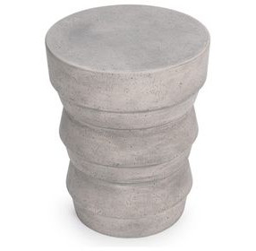 Anor Light Gray Round Outdoor Concrete Top Accent Table