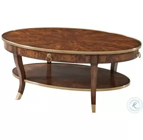 Around in Circles Ramsey Mahogany 52" Oval Cocktail Table