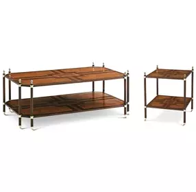 English Cabinet Maker Completon Rectangular Regency Tiers Occasional Table Set