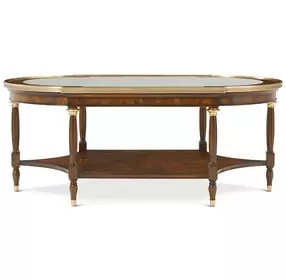 TA Originals Marlborough Oval Glass Top Storyteller Cocktail Table