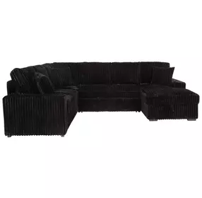 Devonshire Black 3 Piece Modular Sleeper Sectional