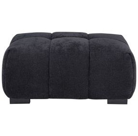 Octavia Black Rectangular Ottoman
