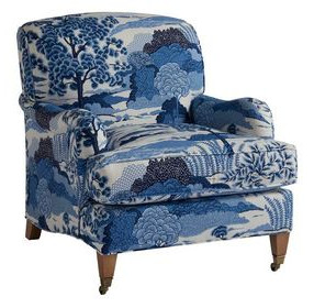 Sydney Cream and Blue Upholstered Chair