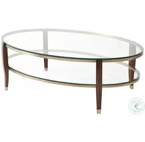 Seeing Double Ramsey Mahogany 52" Oval Cocktail Table