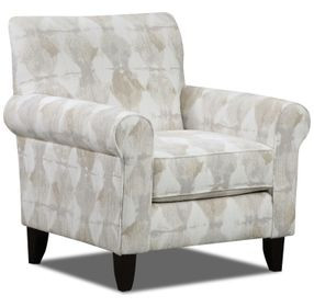 Kittery Dove Beige and White Upholstered Accent Chair