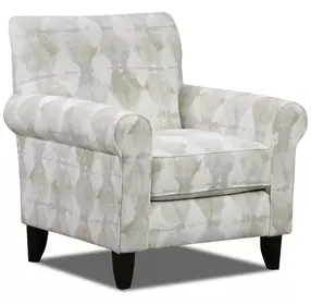 Kittery Dove Beige and Light Gray Upholstered Accent Chair