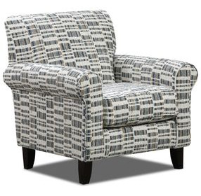 Universal Denim Cream and Gray Upholstered Accent Chair