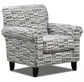 Universal Denim Ivory and Blue Upholstered Accent Chair