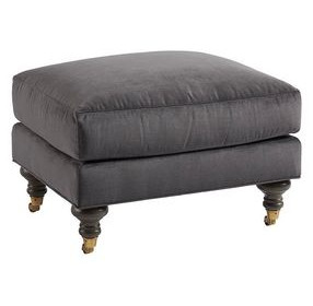 Oxford Black Upholstered Ottoman
