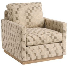 Meadow View Brown Upholstered Swivel Accent Chair by Barclay Butera