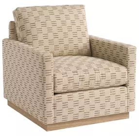 Meadow View Brown Upholstered Swivel Accent Chair by Barclay Butera