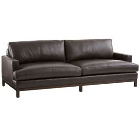 Horizon Chocolate 88" Leather Upholstered Sofa