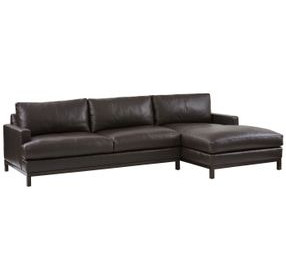 Horizon Dark Brown 110" Leather Upholstered LAF Sectional