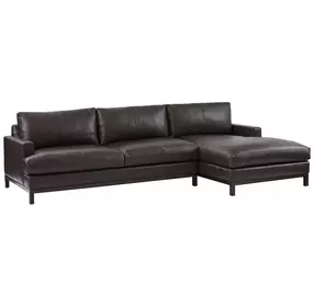 Horizon Dark Brown 110" Leather Upholstered LAF Sectional