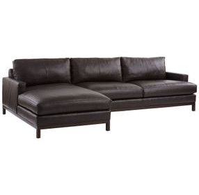 Horizon Dark Brown 110" Leather Upholstered RAF Sectional