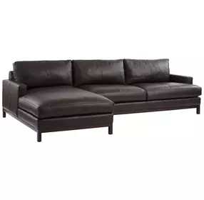 Horizon Dark Brown 110" Leather Upholstered RAF Sectional