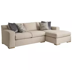 Shaws Cove Brown 2 Piece Modular Sectional with Pillows by Barclay Butera
