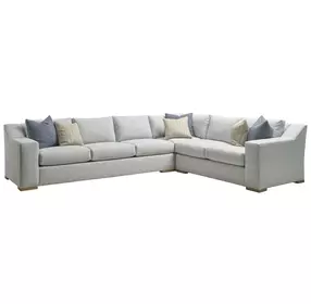 Shaws Cove Blue 3 Piece Modular Sectional with Pillows by Barclay Butera