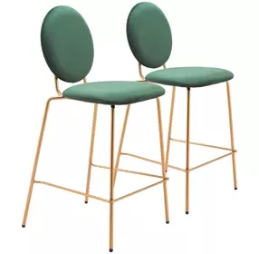 Odessa Green And Gold Counter Height Stool Set of 2