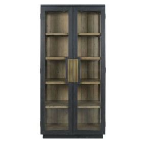 Larson Carbon Black 2 Glass Door Display Cabinet