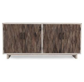 Anton Beige and Natural 4 Door Accent Cabinet