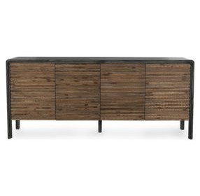 Elodie Black and Natural 4 Door Buffet