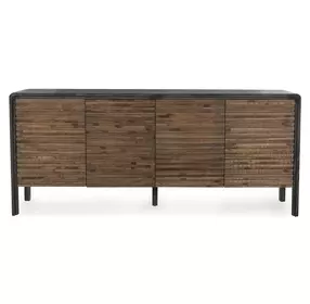 Elodie Black and Natural 4 Door Buffet