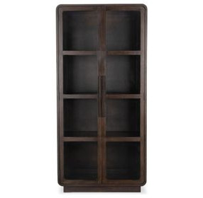 Rogers Dark Brown 2 Glass Door Display Cabinet