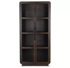 Rogers Dark Brown 2 Glass Door Display Cabinet