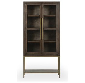 Freemont Kona Brown 2 Glass Door Display Cabinet