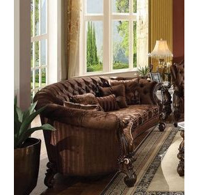 Versailles Brown 109" Sofa with Nailhead Trim