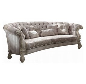 Versailles Ivory 109" Sofa with Nailhead Trim