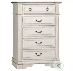 Abbey Park Antique White 5 Drawer Chest
