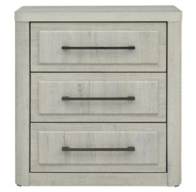 Modern Play Natural White 3 Drawer Nightstand with USB Charging